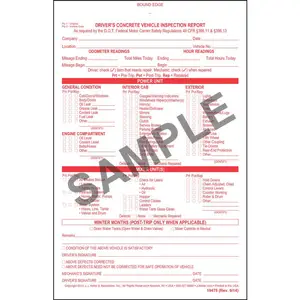 Driver's Concrete Vehicle Inspection Report - Personalized, Book Format, 2-Ply, Carbonless, 5-1/2" W x 8-1/2" L Main Image