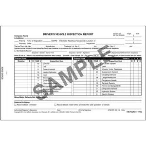 Canadian Driver's Vehicle Inspection Report - Personalized, Book Format, 2-Ply, Carbonless, 5-1/2" W x 8-1/2" L Main Image