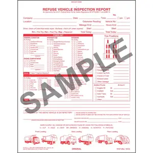 Refuse Truck Driver's Vehicle Inspection Report - Personalized, Book Format, 2-Ply, Carbonless, 8-1/2" W x 11" L Main Image