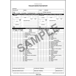 Trailer Inspection Report - Stock, Snap-Out, 3-Ply, Carbon, 8-1/2" W x 11" L Main Image