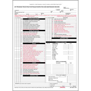 BIT Program Truck/Tractor/Trailer Inspection and Maintenance Record Form