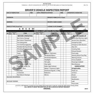 New Jersey Bus Driver Vehicle Inspection Report - Personalized, Book Format, 2-Ply, Carbonless, 8-1/4" W x 8-1/2" L Main Image