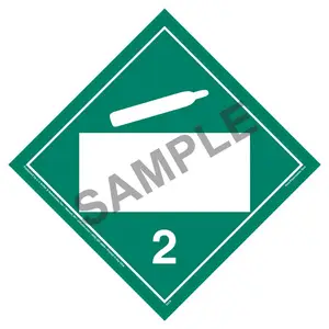 Division 2.2 Non-Flammable Gas Placard - Blank, 4 mil Vinyl, Permanent Adhesive Main Image