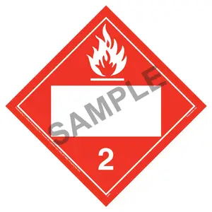 Division 2.1 Flammable Gas Placard - Blank, 4 mil Vinyl, Removable Adhesive Main Image