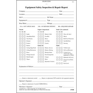 General Equipment Inspection Book - Stock