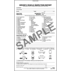 Tractor-Trailer Detailed Driver's Vehicle Inspection Report - Stock, Book Format, 2-Ply, Carbonless, 5-1/2” W x 9-1/4” L Main Image