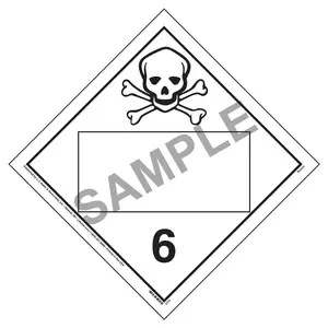 Division 6.1 Poison Placard - Blank, 4 mil Vinyl Permanent Adhesive Main Image