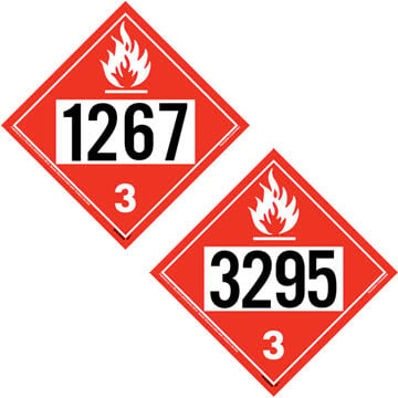 1267/3295 Placard - Class 3 Flammable Liquid