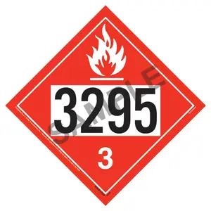 1267/3295 Placard - Class 3 Flammable Liquid - 20 mil Polystyrene Main Image