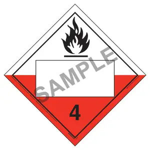 Division 4.2 Spontaneously Combustible Placard - Blank, 176 lb Polycoated Tagboard Main Image