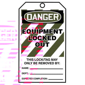 STOPOUT® Tags By-The-Roll - Danger Equipment Locked Out
