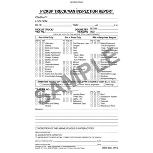 Pickup Truck/Van Inspection Report - Personalized, 2-Ply, Carbonless, 5-1/2" W x 9-1/4" L Main Image