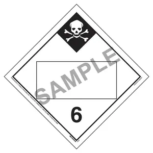 Division 6.1 Inhalation Hazard Placard - Blank, 4 mil Vinyl Permanent Adhesive Main Image