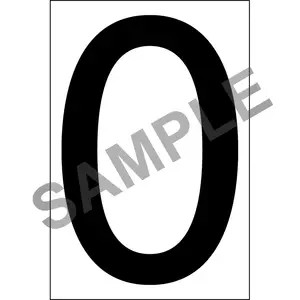 Individual 4" Vinyl Numbers - Clear, "0" (Zero) Main Image