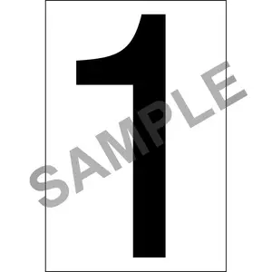 Individual 4" Vinyl Numbers - Clear, "1" (One) Main Image