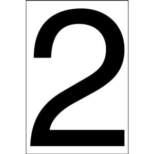 Individual 4" Vinyl Numbers - Clear, "2" (Two) Main Image