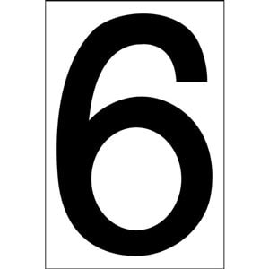 Individual 4" Vinyl Numbers - Clear, "6" (Six) Main Image