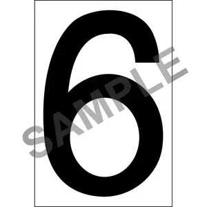 Individual 4" Vinyl Numbers - Clear, "6" (Six) Main Image