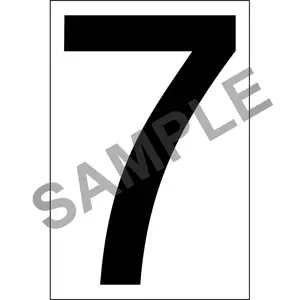 Individual 4" Vinyl Numbers - Clear, "7" (Seven) Main Image