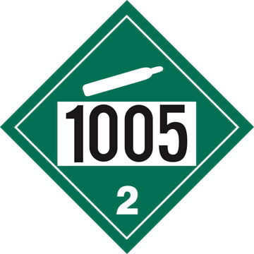 1005 Placard - Division 2.2 Non-Flammable Gas - 4 mil Vinyl, Permanent Adhesive Main Image