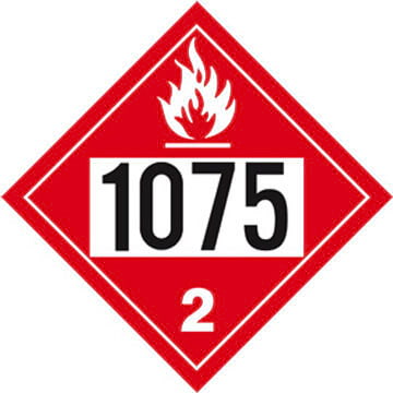 1075 Placard - Division 2.1 Flammable Gas - 176 lb Polycoated Tagboard Main Image