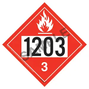 1203 Placard - Class 3 Flammable Liquid - 176 lb Polycoated Tagboard Main Image