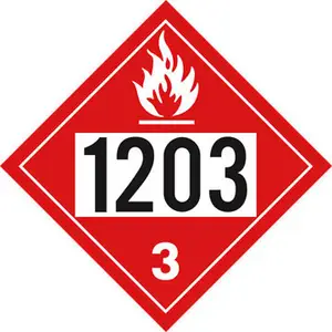 1203 Placard - Class 3 Flammable Liquid - 4 mil Vinyl, Removable Adhesive Main Image