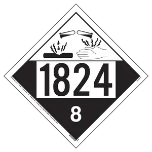 1824 Placard - Class 8 Corrosive - 4 mil Vinyl, Permanent Adhesive Main Image