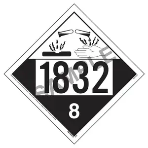 1832 Placard - Class 8 Corrosive - Polycoated Tagboard Main Image
