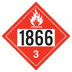 1866 Placard - Class 3 Flammable Liquid - 176 lb Polycoated Tagboard Main Image