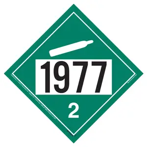 1977 Placard - Division 2.2 Non-Flammable Gas - 4 mil Vinyl, Permanent Adhesive Main Image