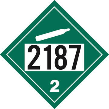 2187 Placard - Division 2.2 Non-Flammable Gas - 4 mil Vinyl, Permanent Adhesive Main Image