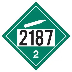 2187 Placard - Division 2.2 Non-Flammable Gas - 4 mil Vinyl, Permanent Adhesive Main Image
