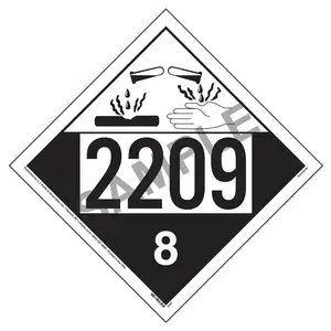 2209 Placard - Class 8 Corrosive - 176 lb Polycoated Tagboard Main Image