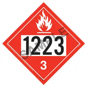 1223 Placard - Class 3 Flammable Liquid - 4 mil Vinyl, Permanent Adhesive Main Image