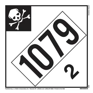 1079 Placard - Division 2.3 Inhalation Hazard - 4 mil Vinyl, Permanent Adhesive Main Image