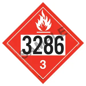 1268/3286 Placard - Class 3 Flammable Liquid - 176 lb Polycoated Tagboard Main Image
