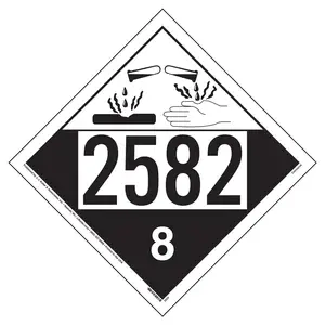 2582 Placard - Class 8 Corrosive - 176 lb Polycoated Tagboard Main Image