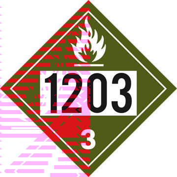 1203 Placard - Class 3 Flammable Liquid - 20 mil Polystyrene, Unlaminated Main Image