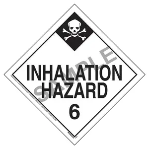 Class 6 Inhalation Hazard/PG III Placard - Worded - 20 mil Polystyrene, Laminated Main Image