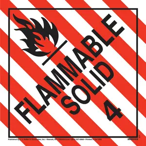 Division 4.1 Flammable Solid Placard - Worded - .024" Aluminum Main Image