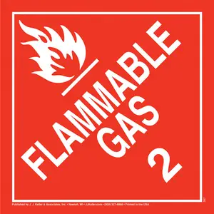Division 2.1 Flammable Gas Placard - Worded - .024" Aluminum Main Image