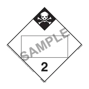 Division 2.3 Inhalation Hazard Placard - Blank, 4 mil Vinyl Removable Adhesive Main Image