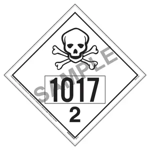1017 Placard - International Division 2.3 Toxic Gas - 4 mil Vinyl, Permanent Adhesive Main Image