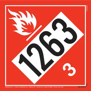 1263 Placard - Class 3 Flammable Liquid - .024" Aluminum Main Image