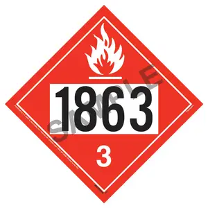 1863 Placard - Class 3 Flammable Liquid - .024" Aluminum Main Image