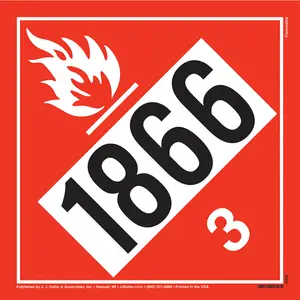 1866 Placard - Class 3 Flammable Liquid - .024" Aluminum Main Image