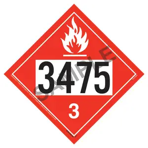 3475 Placard - Class 3 Flammable Liquid - .024" Aluminum Main Image