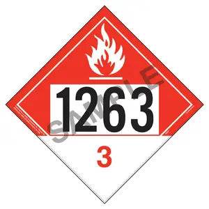 1263 Placard - Class 3 Combustible Liquid - 4 mil Vinyl, Removable Adhesive Main Image
