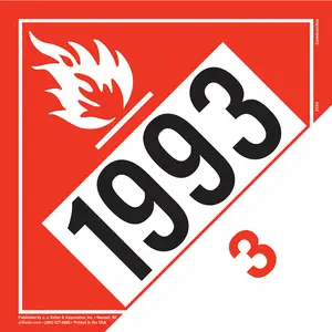 1993 Placard - Class 3 Combustible Liquid - .024" Aluminum Main Image